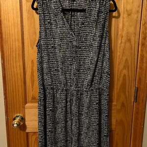 Hilary Radley womens sleeveless dress with lining black & white size xl / 12